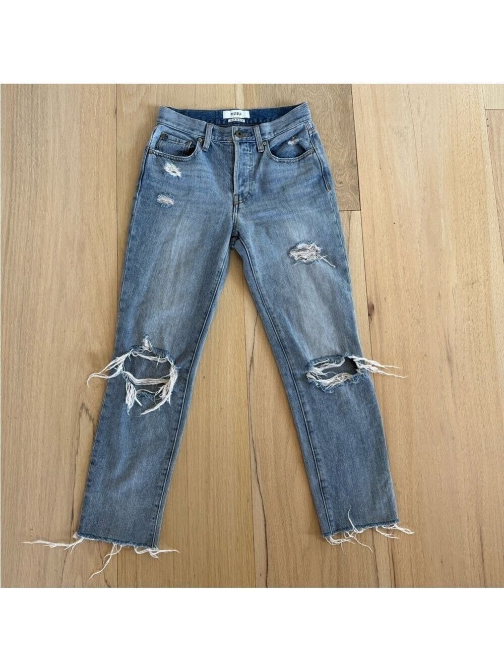 Pistola Distressed Jeans Light To Medium Wash Size 24